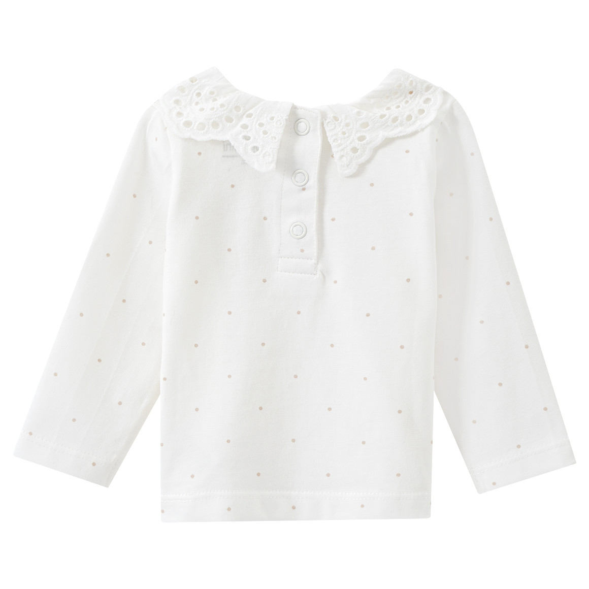 Topomini Newborn Langarmshirt mit Spitzenkragen weiss