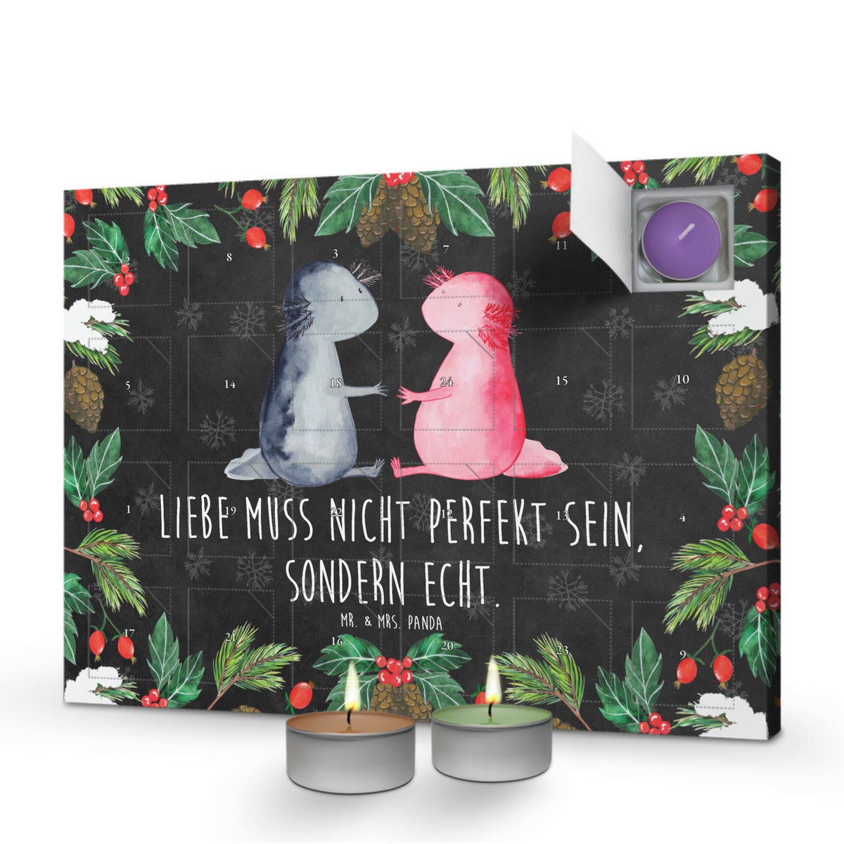 Mr. & Mrs. Panda Geurkaars Adventskalender Axolotl Love - Zwart