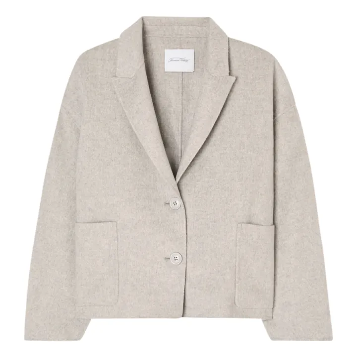 American Vintage Manteau Court Boule Dadoulove Laine | Gris chiné clair