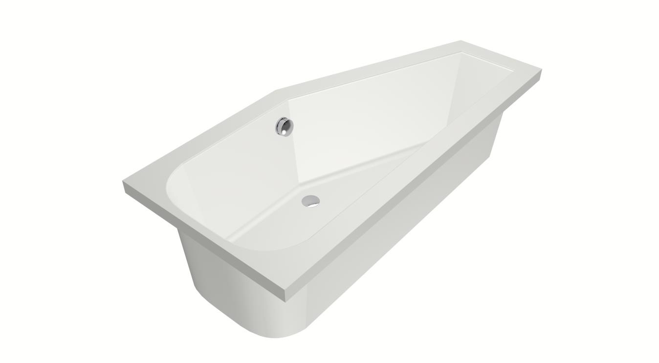Xenz Lagoon Compact badkuip rechts 160x75x40cm edelweis