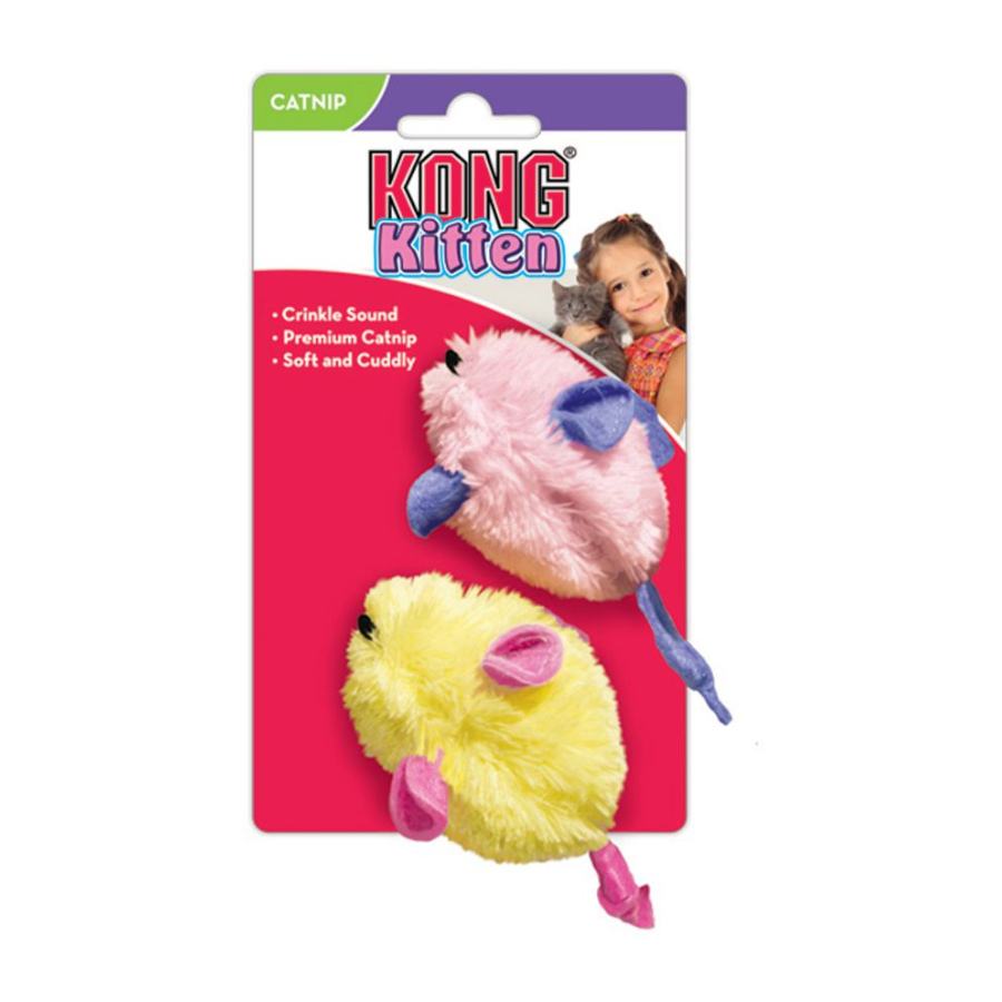 Rato de pelúcia Kong com erva-de-gato para gatinhos