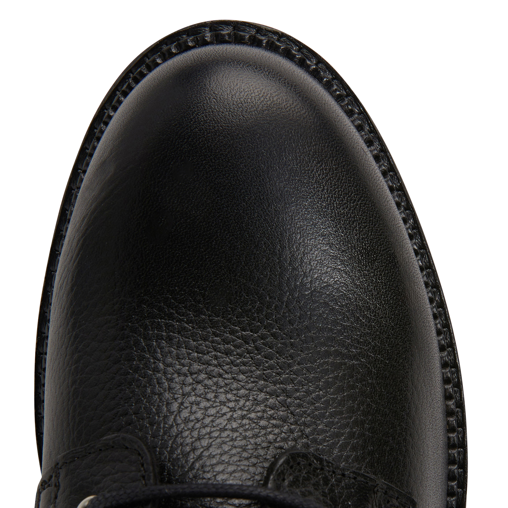 BRITANY - Bottines à lacets crantés en cuir grainé | Noir