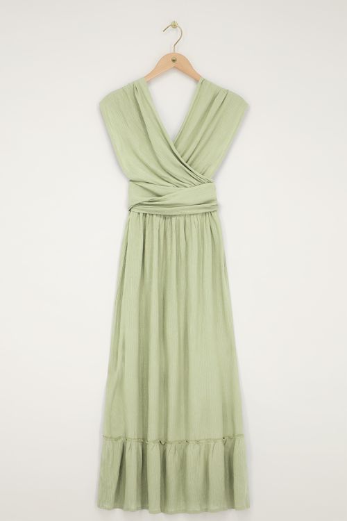 Groene multiway maxi jurk met lurex