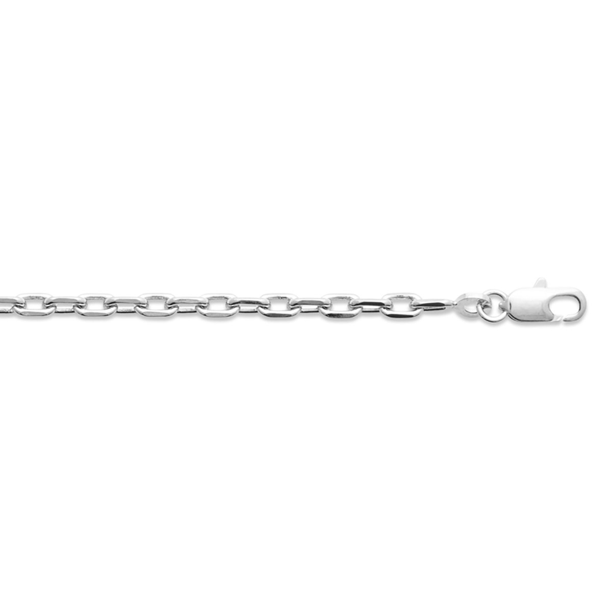 Chaîne Brillaxis maille forçat argent rhodié 60cm