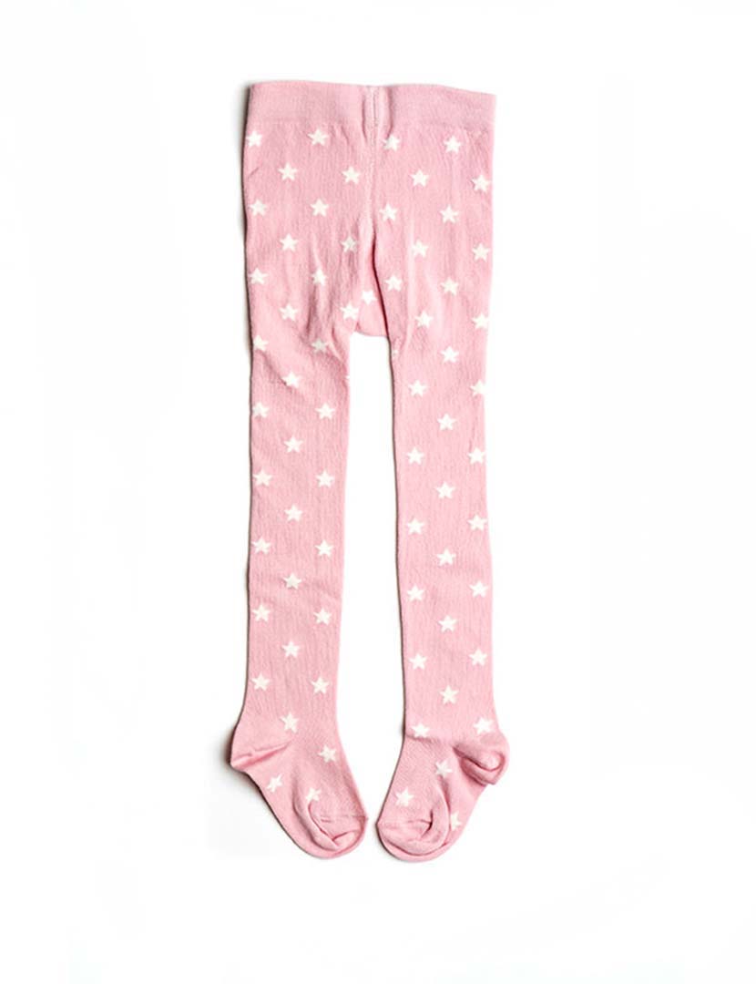 Girl's Star Pattern Tights Pink