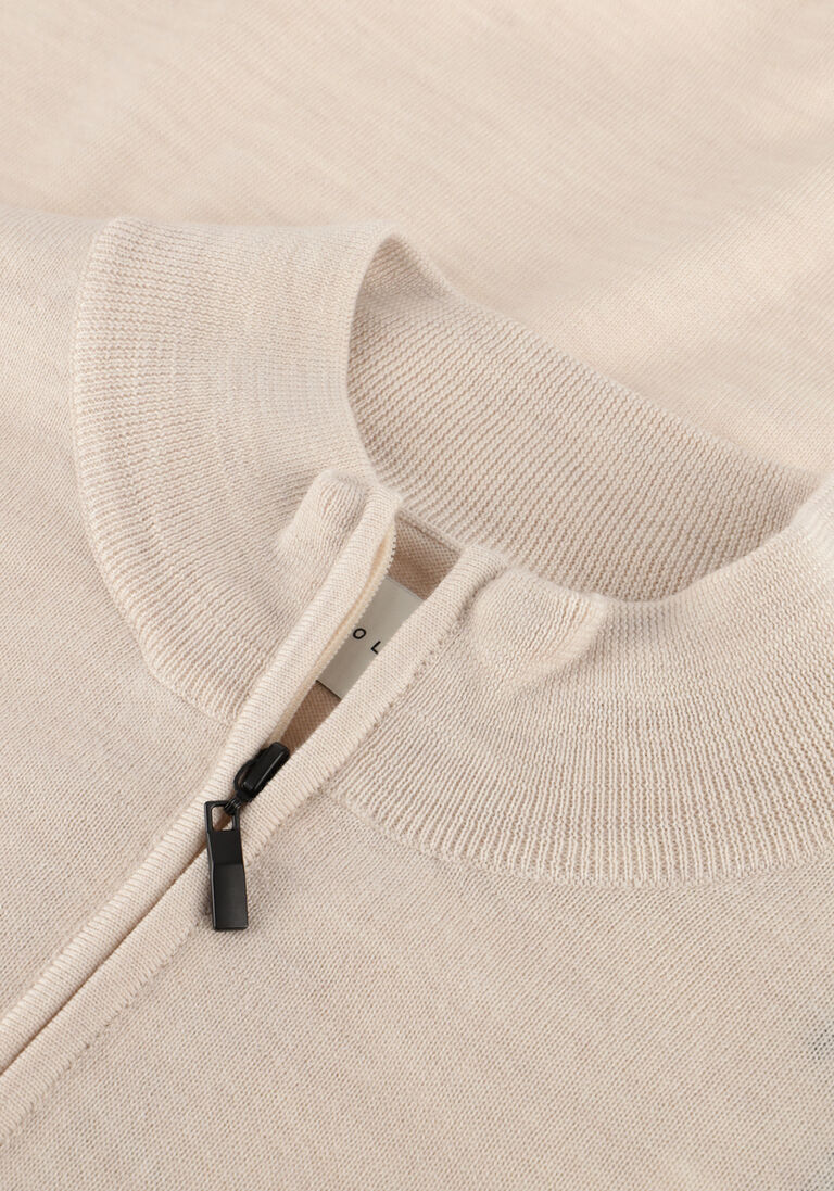 beige stefano lauran trui half zip anders