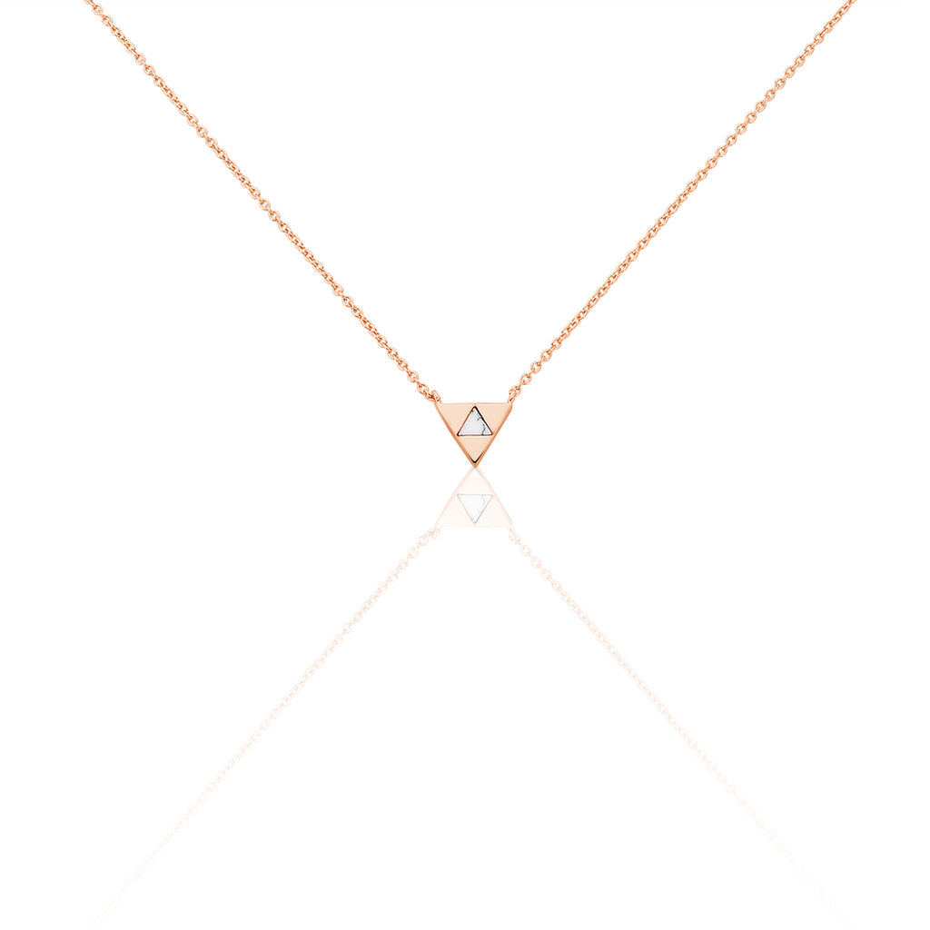Collier Tallulah Argent Rose Pierre De Synthese