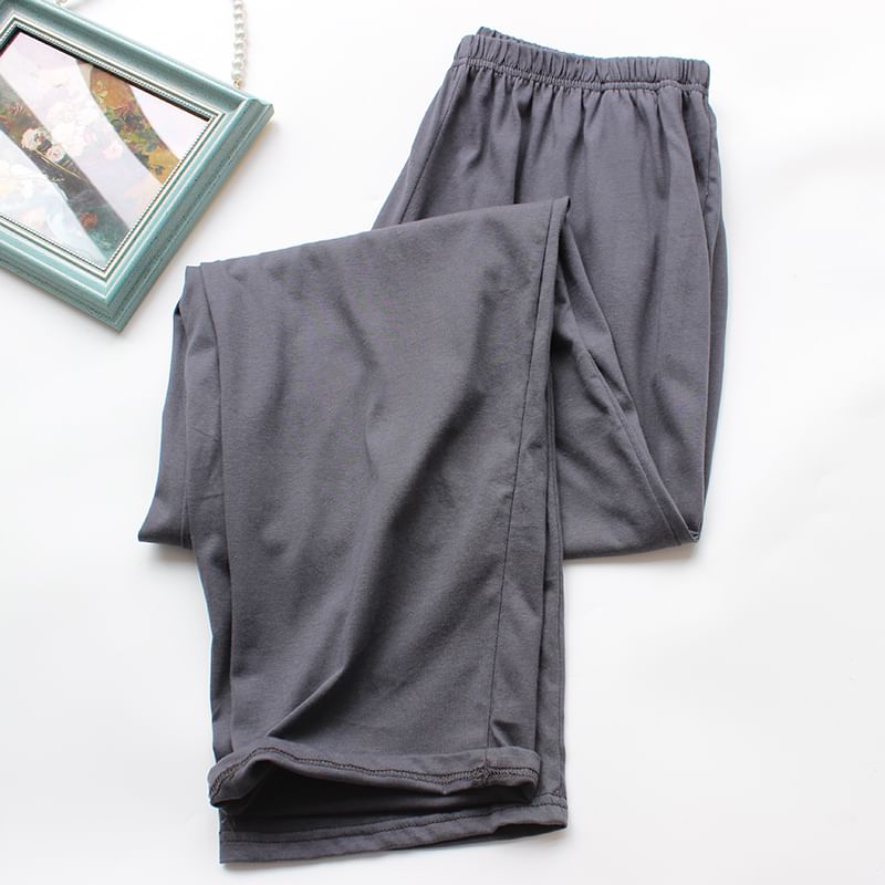 Dogini - Bijpassende effen pyjamabroek voor koppels (verschillende ontwerpen)