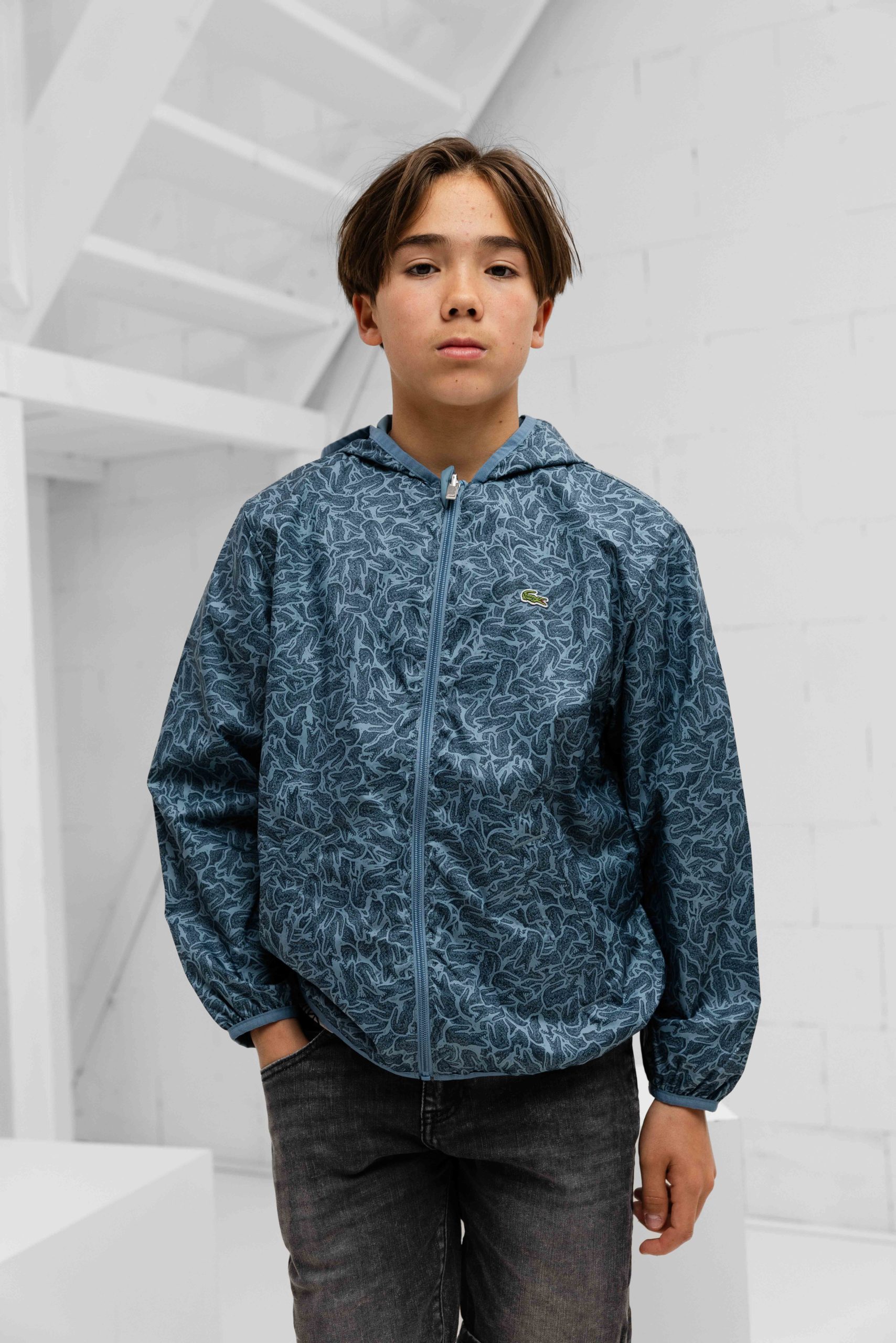 Lacoste Inversible Trainingsjack Kids Blauw