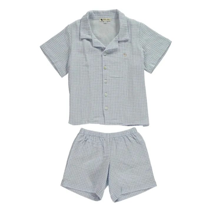 Risu Risu Pyjashort Rieur Coton Bio | Bleu