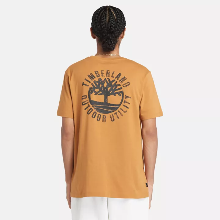 T-shirt à motif pour homme en jaune foncé
