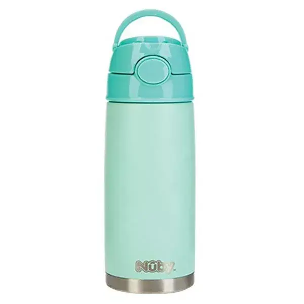Garrafa de água térmica infantil Nuby Thirsty Kids, 420ml