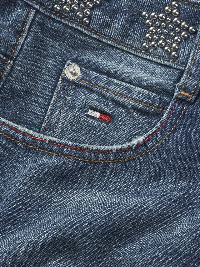 Tommy Jeans Jeansrock »STUDDED DENIM MINI SKIRT AI9057«, mit Strass-Details
