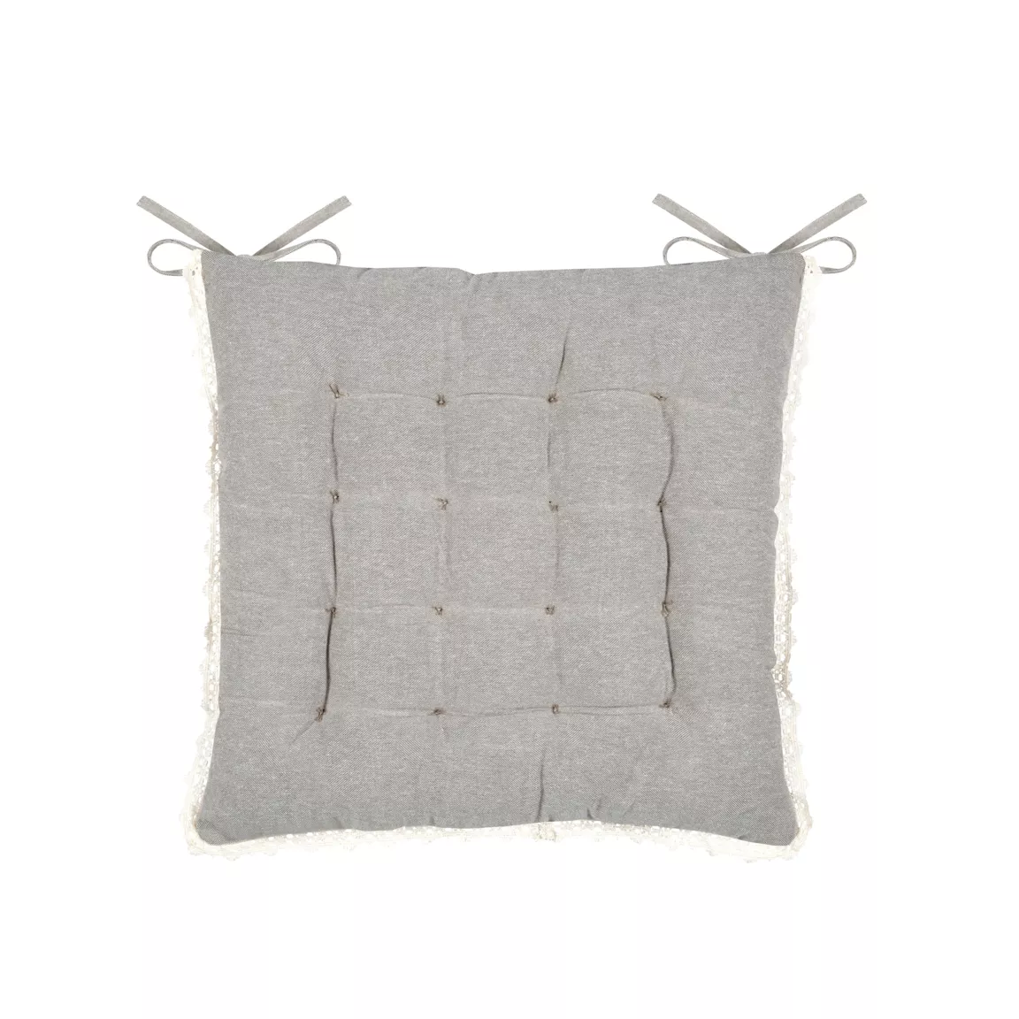 Coussin de chaise carré coton (38 x 38 cm) Clarine Beige