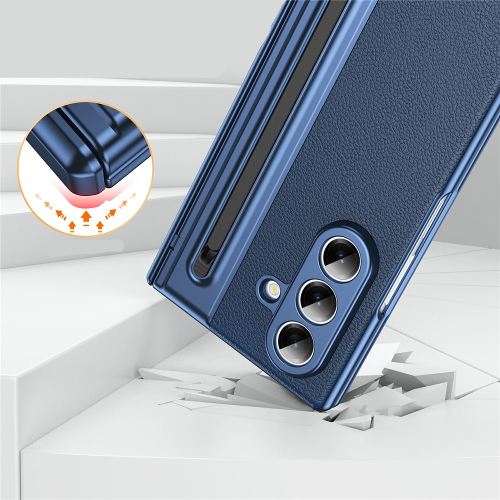 Samsung Galaxy Z Fold7 Hardcase Schutzhülle mit Touch Pen   Display Schutzglas - Blau