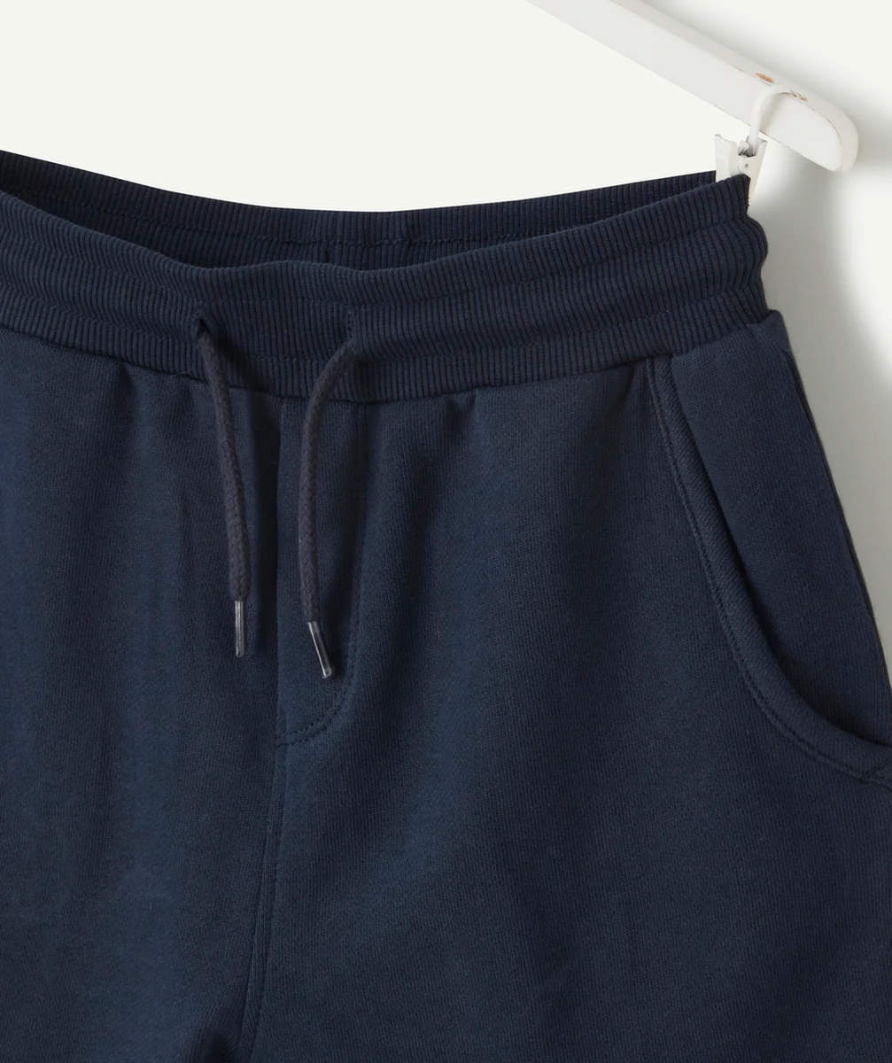 BERMUDA DROIT GARÇON BLEU MARINE EN COTON