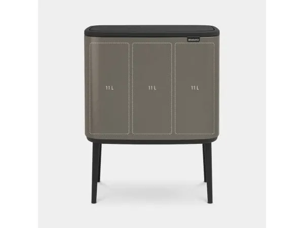 Brabantia Bo Touch Bin - Skraldespand - fliplåg - 33 L - affaldsseparation - platinum
