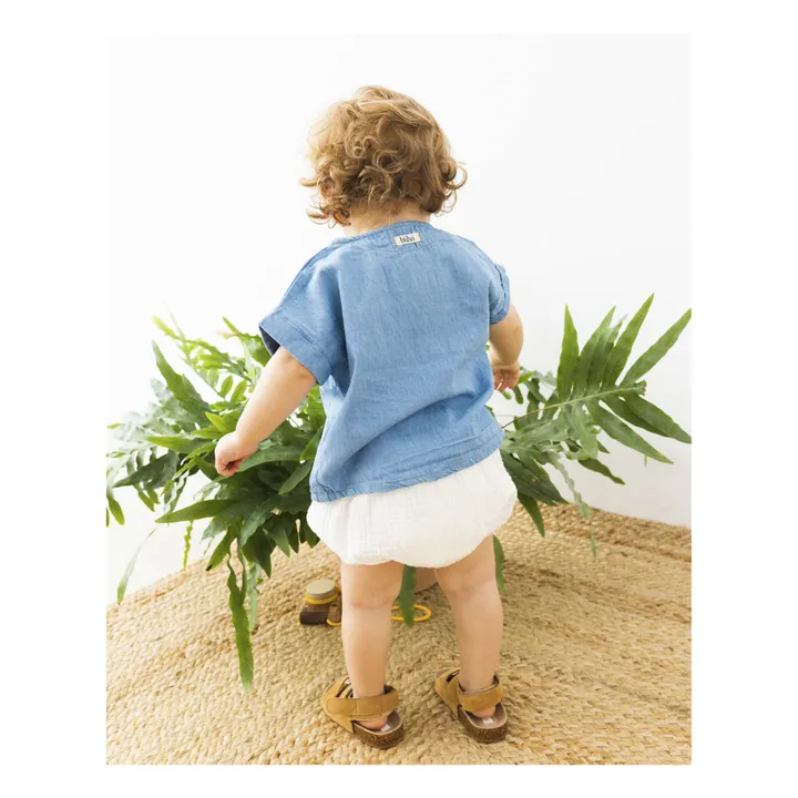Búho Chemise manches courtes Denim | Bleu jean