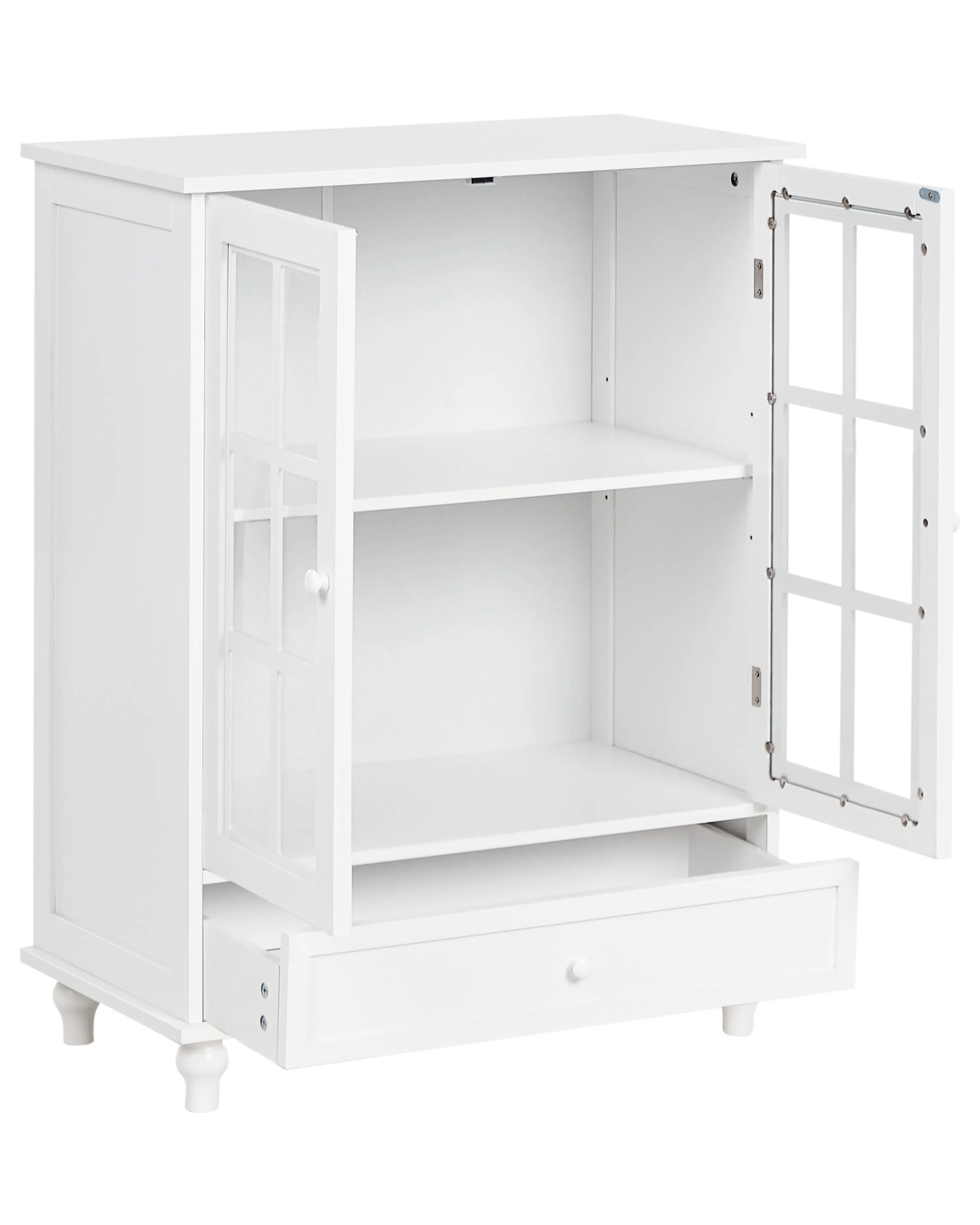 Dressoir met glazen deuren CARLET 71 cm Wit