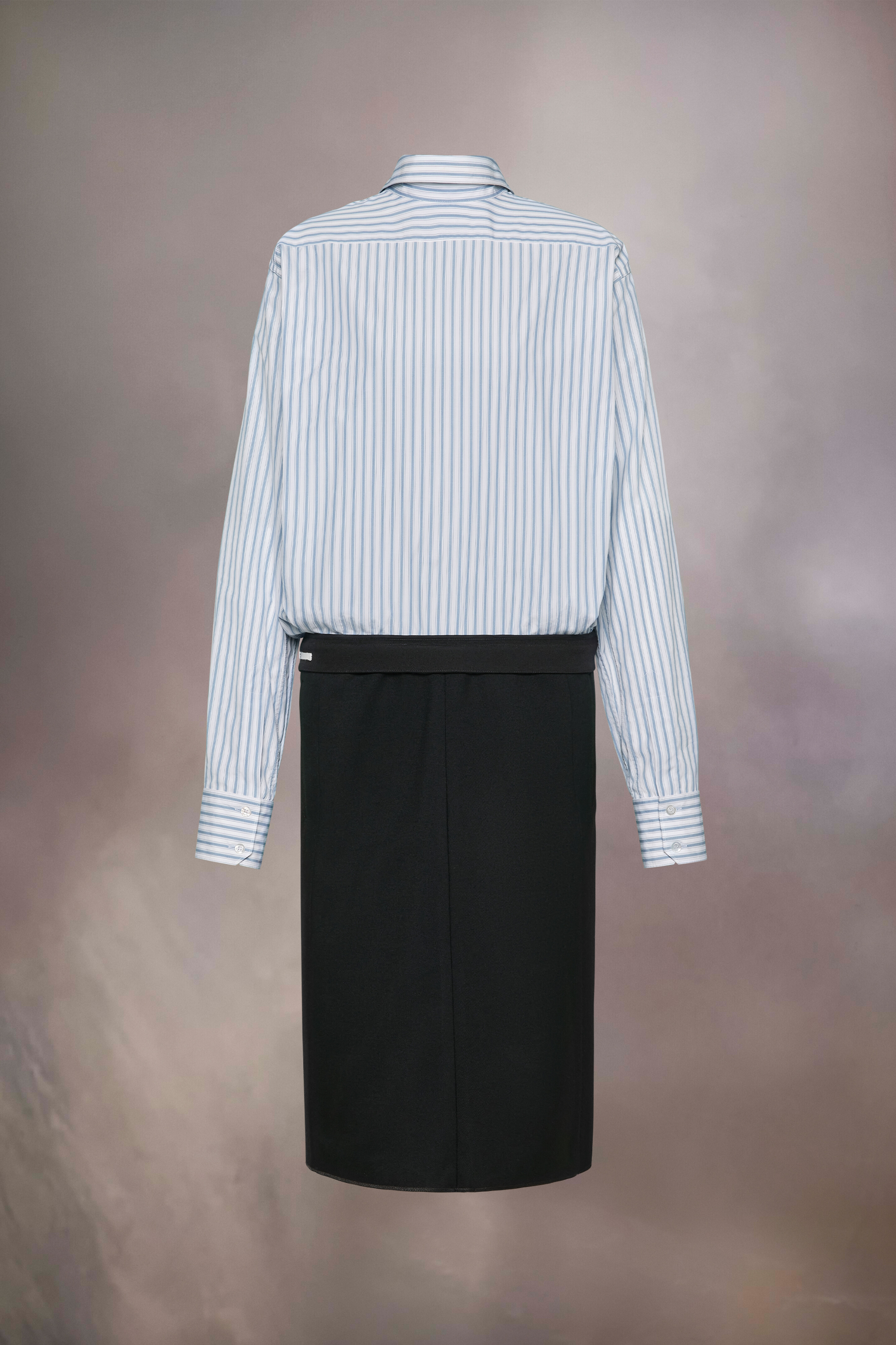 Robe chemise inversée à rayures