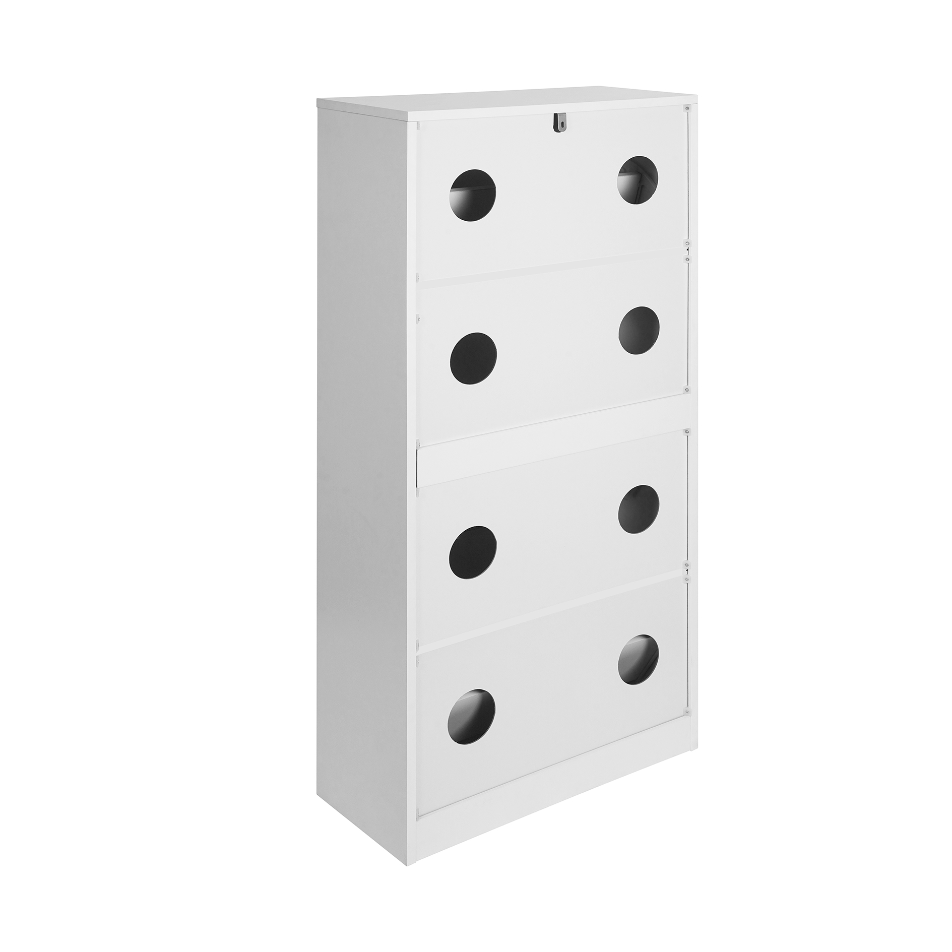 Schuhschrank - weiß - 3 Klappen - 117 cm hoch