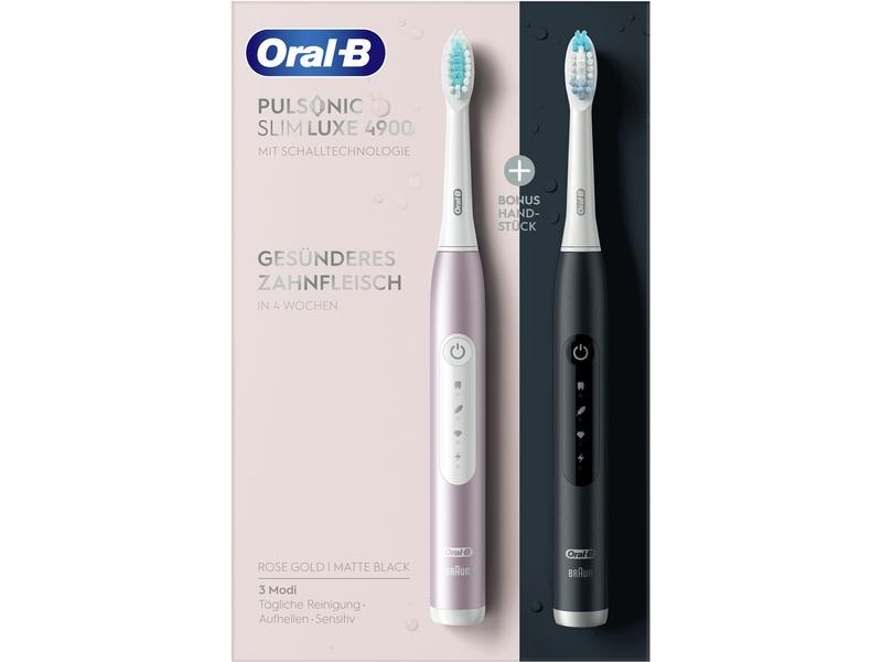 Oral-B Schallzahnbürste Pulsonic Slim Luxe 4900 Duo Schwarz Elektrische Zahnbürste