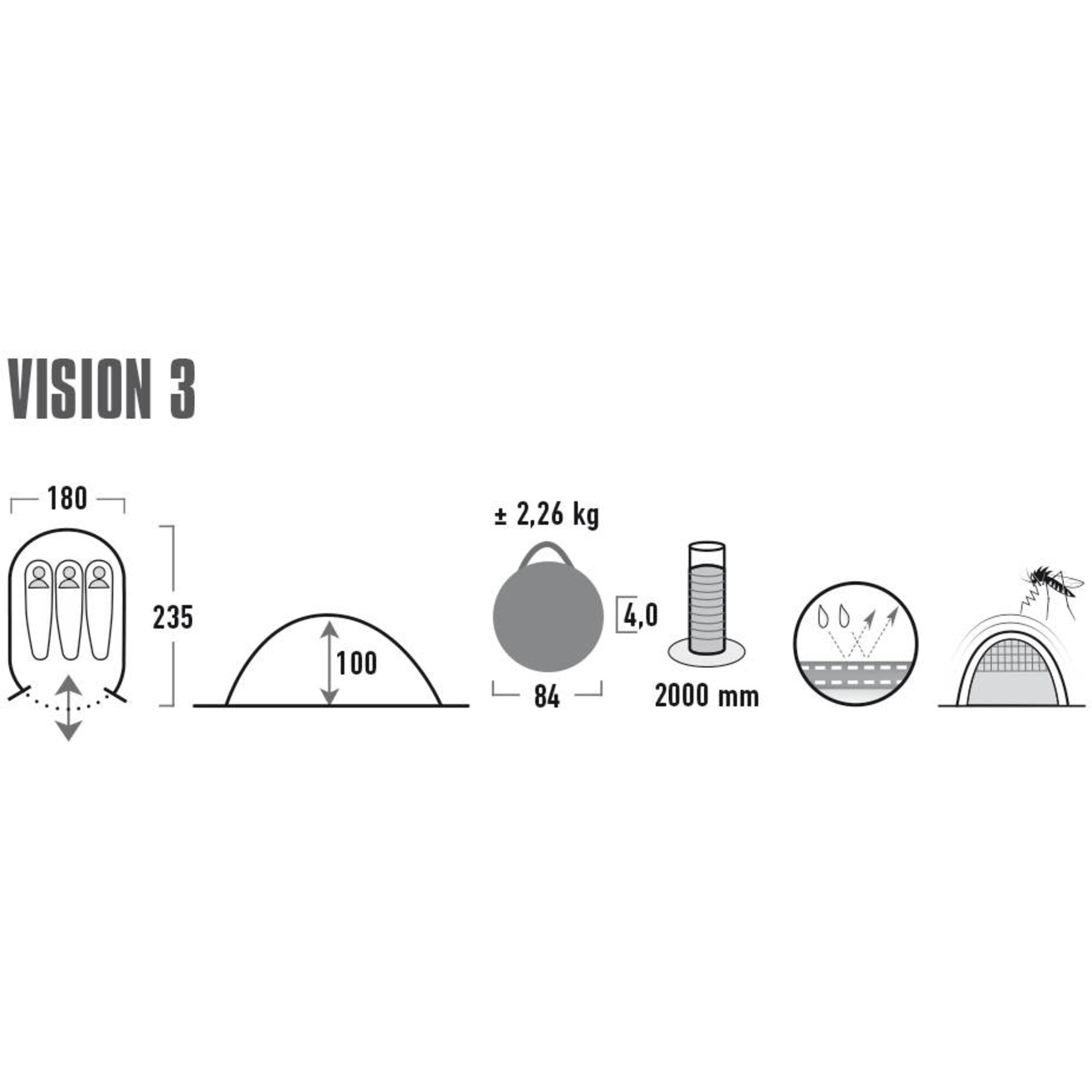 High Peak Zelt Wurfzelt Vision 3