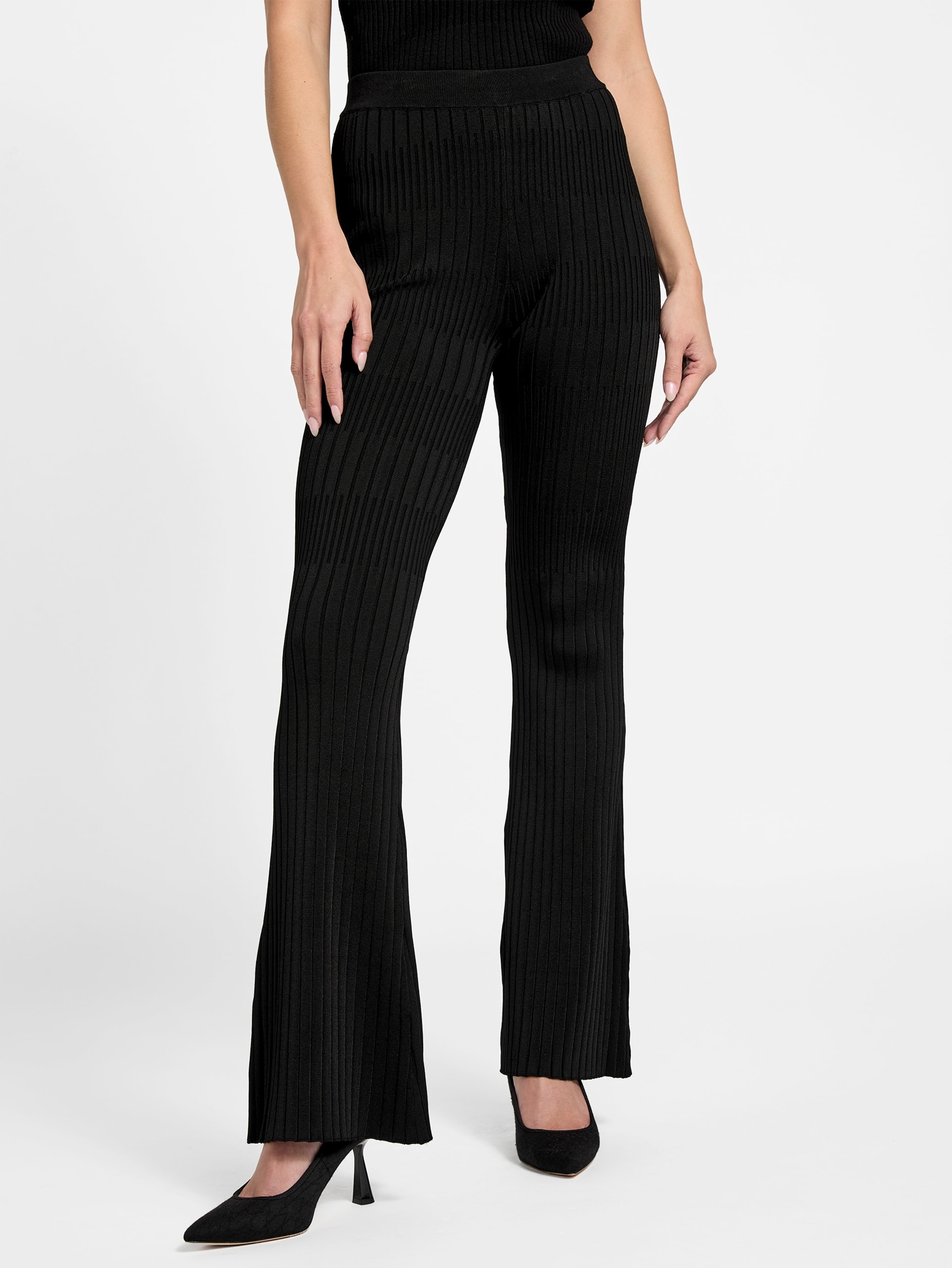 Calça de malha canelada Janet
