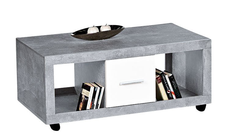 Couchtisch Stone Beton/Weiß Nachbildung ca. 115 x 50 x 60 cm