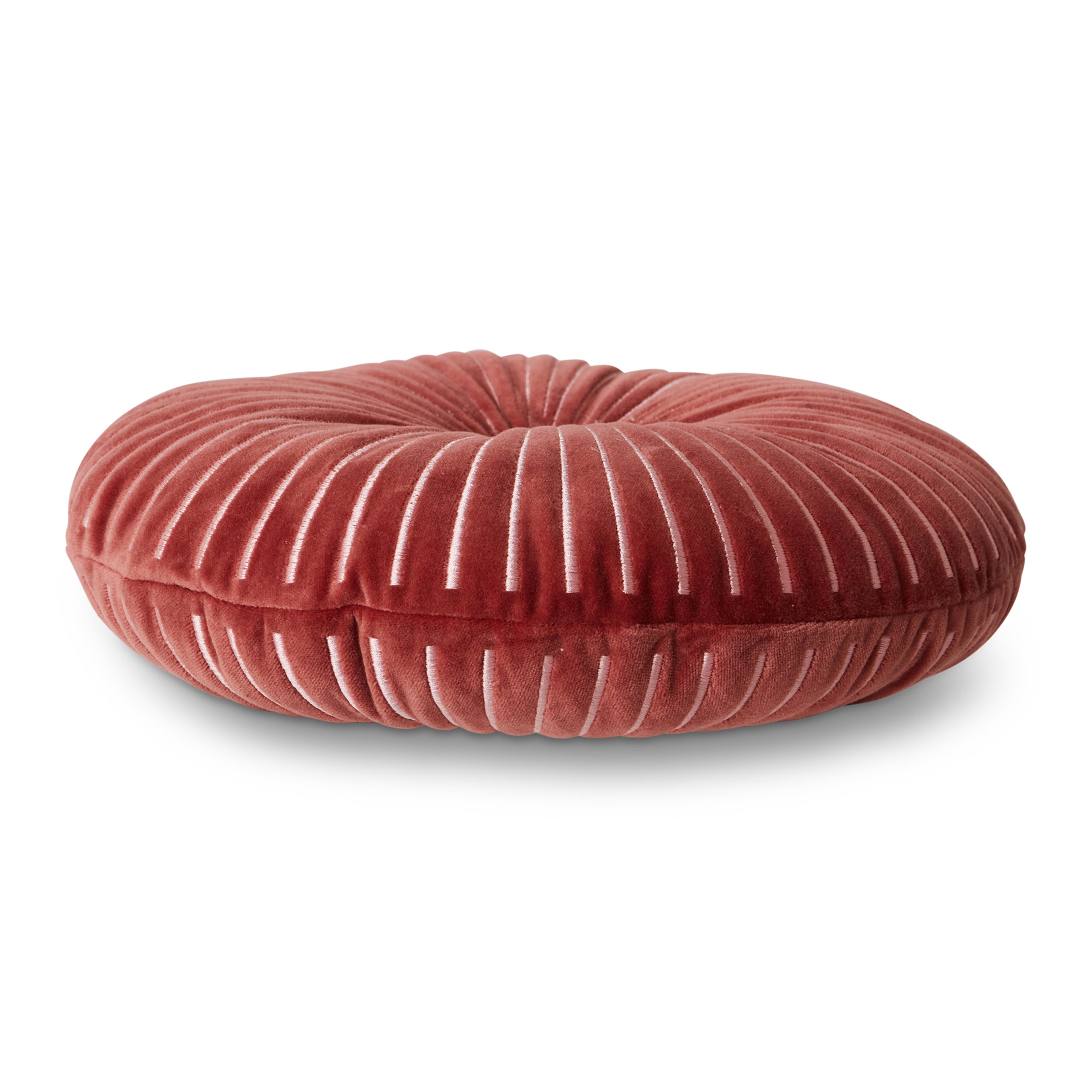 HKliving Round Ripple Sierkussen Ã 35 cm - Burgundy