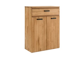 VALMONDO Schuhschrank LIDO 80 x 108 cm Astige Eiche massiv naturbelassen geölt