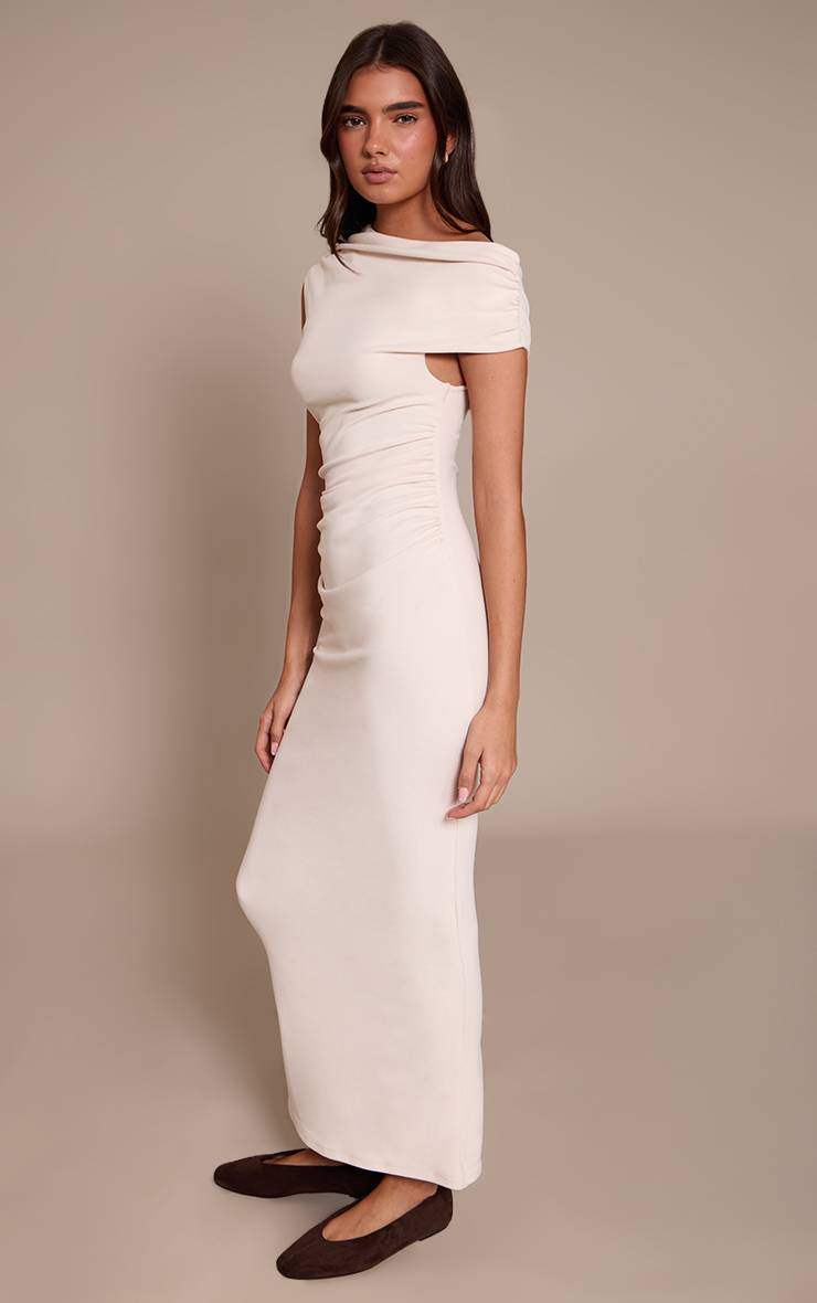 Crème Robe Moulante Asymétrique Ultra-douce