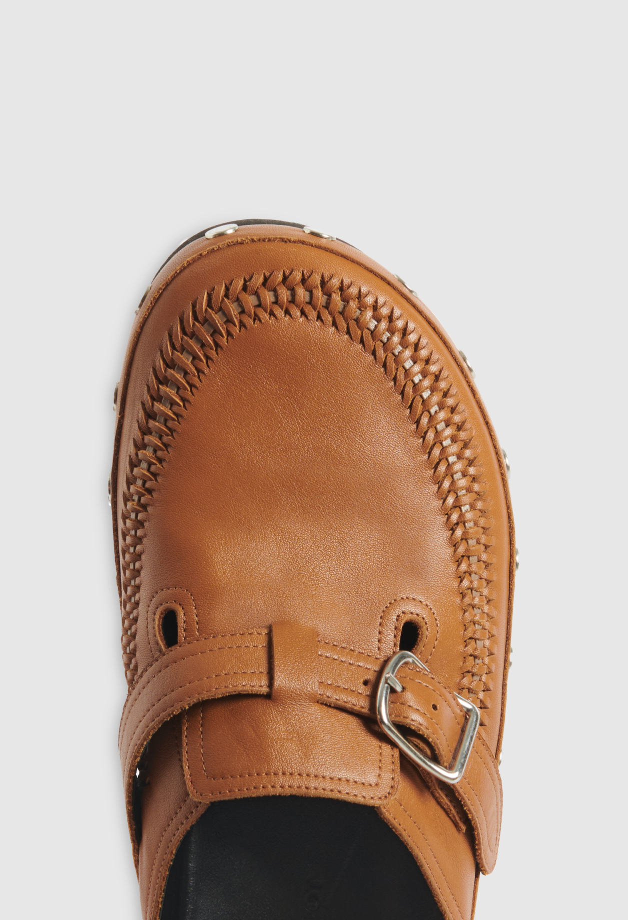 Mocassins sabots cuir caramel