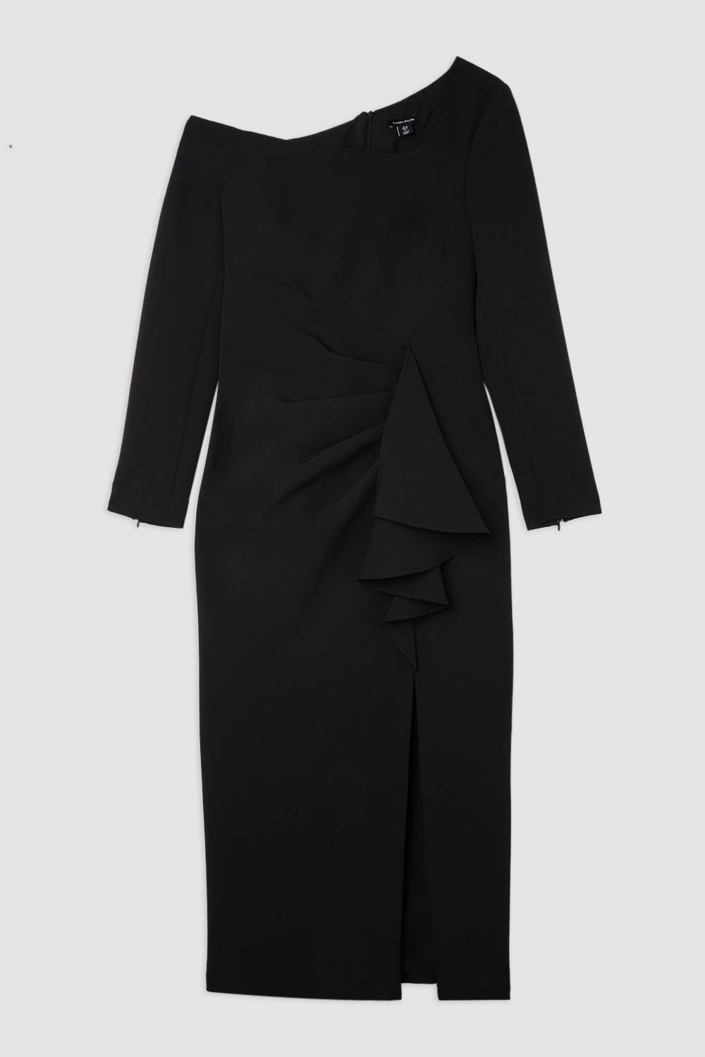 KarenMillen Petite robe longue maxi en crêpe stretch à encolure asymétrique drapée