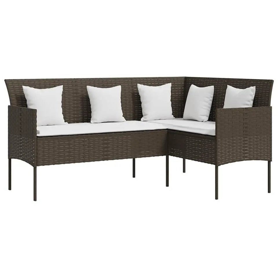 vidaXL - Tuinset - Bruin - Poly rattan - 5 stuks - Met kussens