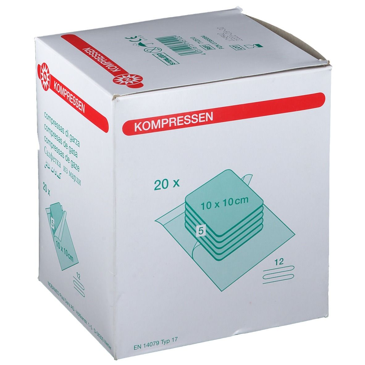 Mullkompressen steril 12-fach 10 x 10 cm