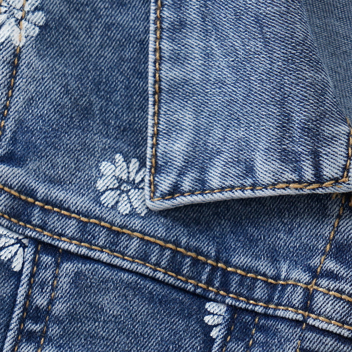 Topomini Baby Jeansjacke mit Blüten-Allover blau