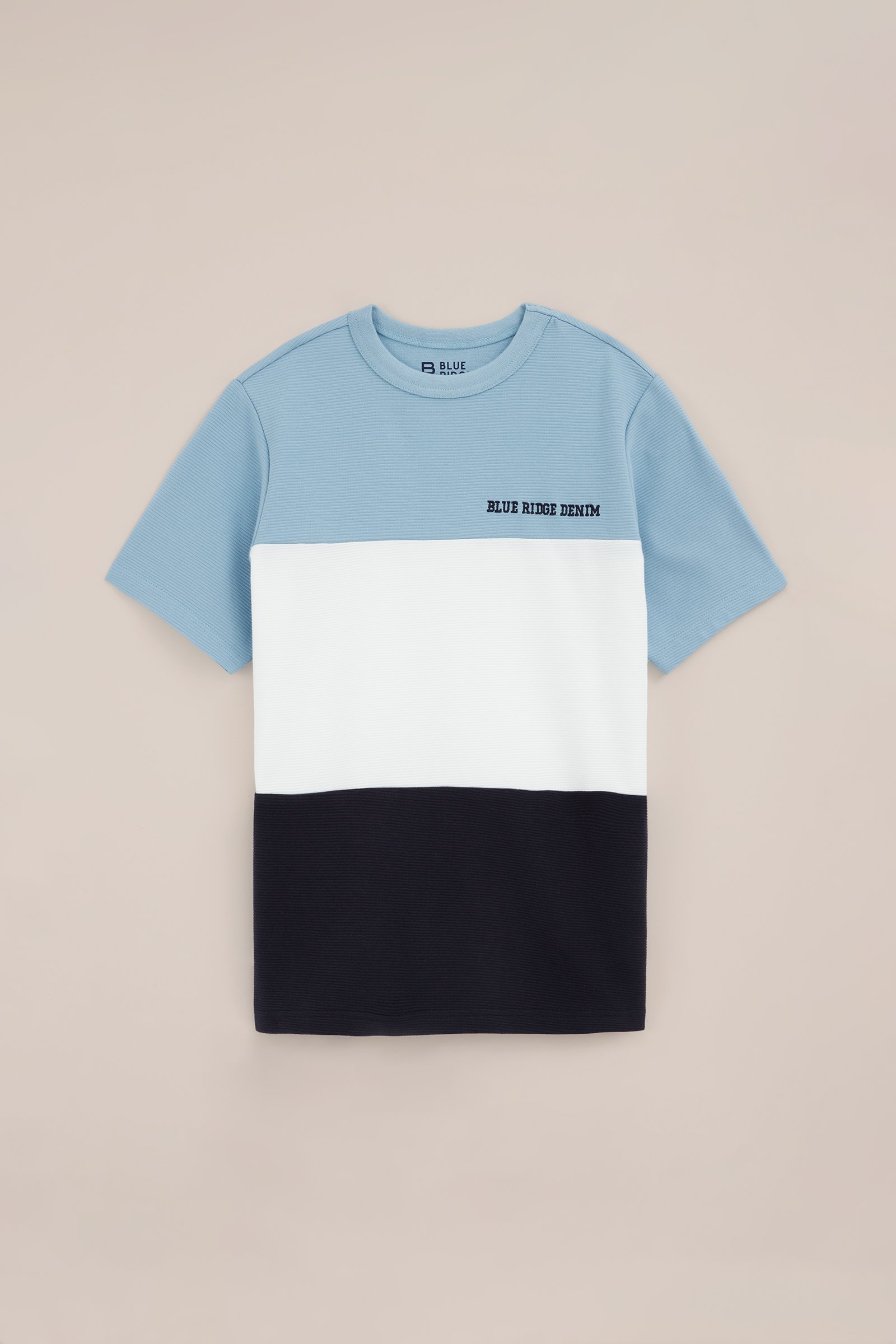 Jongens T-shirt met structuur Blue Ridge Blauw