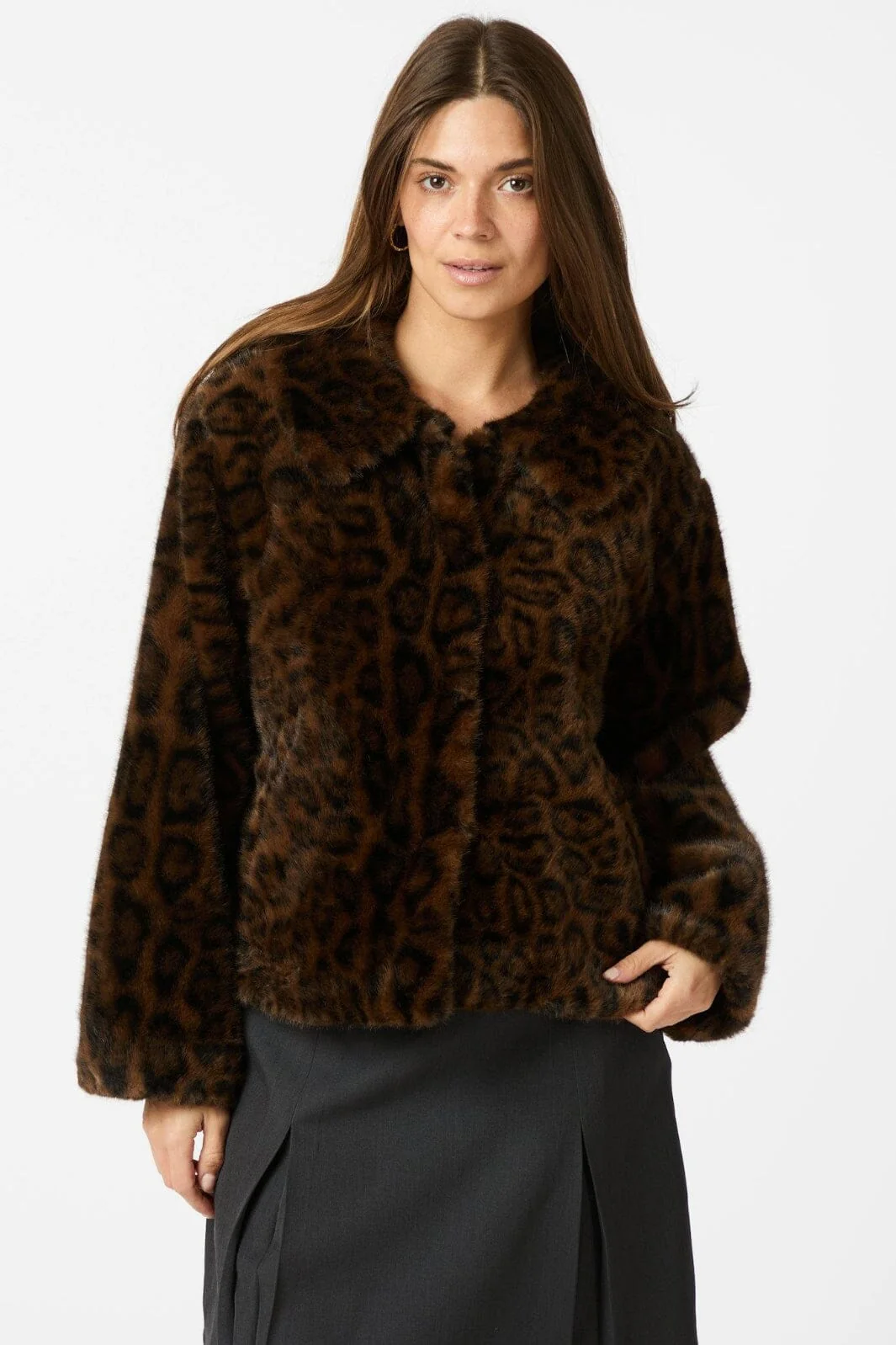 Neo Noir Melodie Leo Faux Fur Jacket