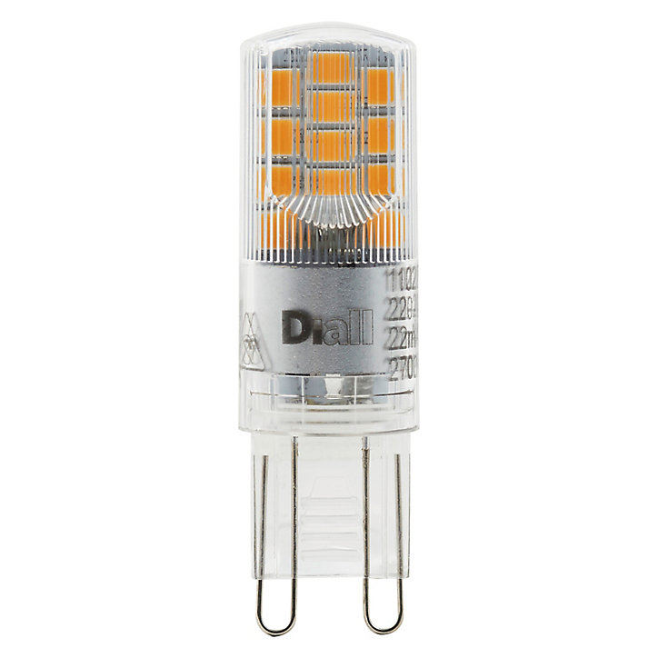 2 ampoules LED Diall capsule G9 2,6W=28W blanc chaud