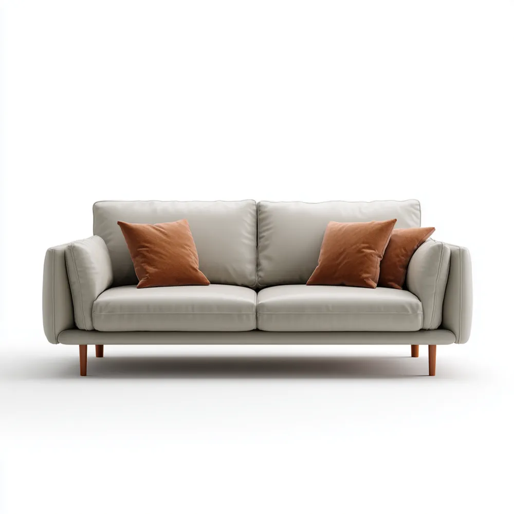 2-Sitzer-Sofa Leder 220x95x85 cm - Cremefarben - Modernes Design