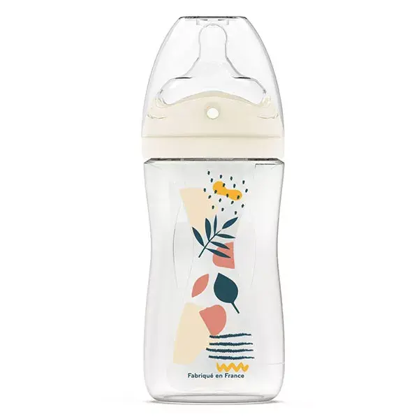 Mamadeira Dodie com bico anticólica multiperfurado, rosa, 270ml