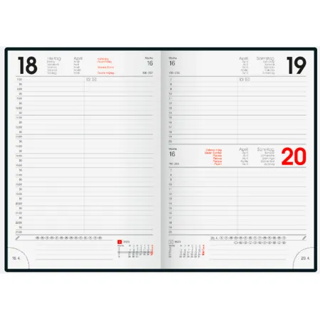 BRUNNEN Tageskalender Buchkalender A5, Confetti, 2023