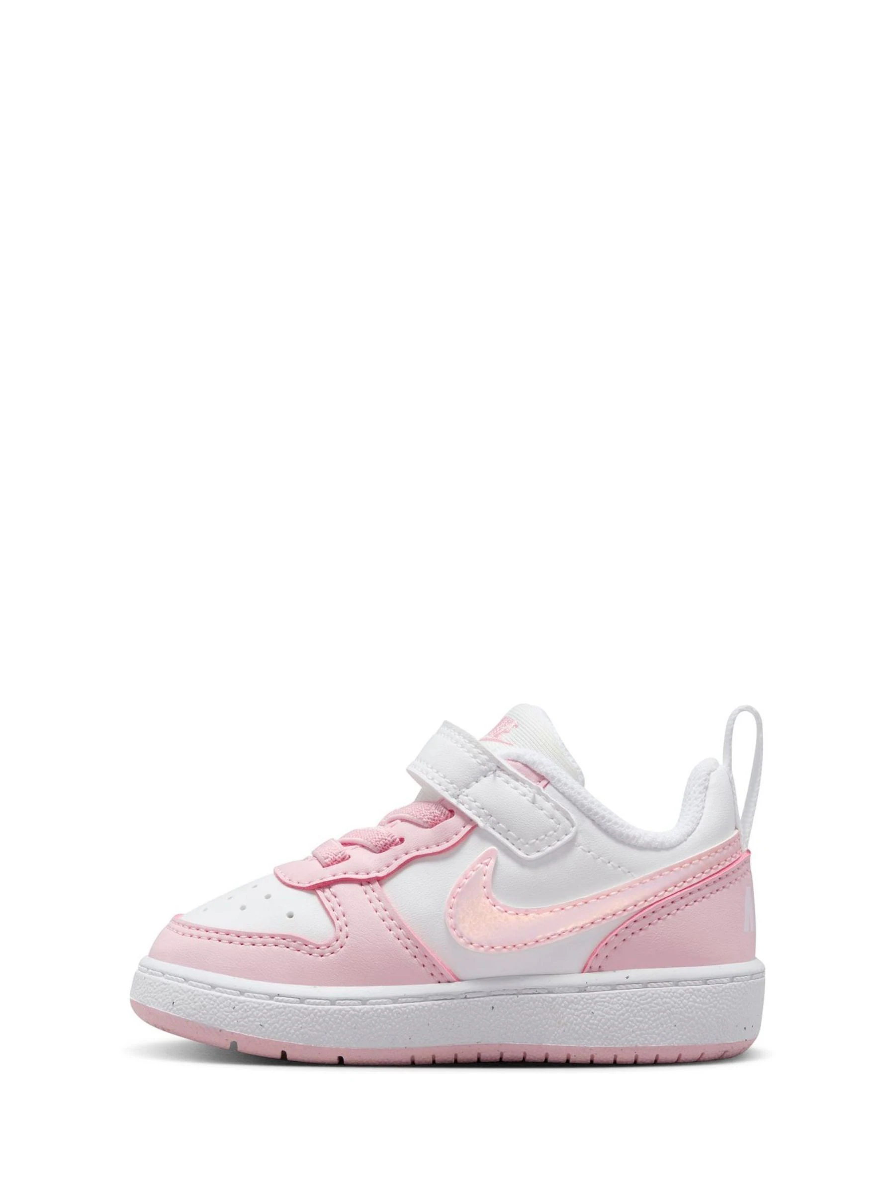 Wit/roze - Nike - Court Borough - Lage recraft-peutersneakers