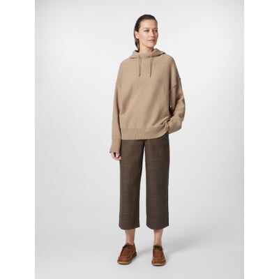 Damen-Strickhoodie, Beigemelange