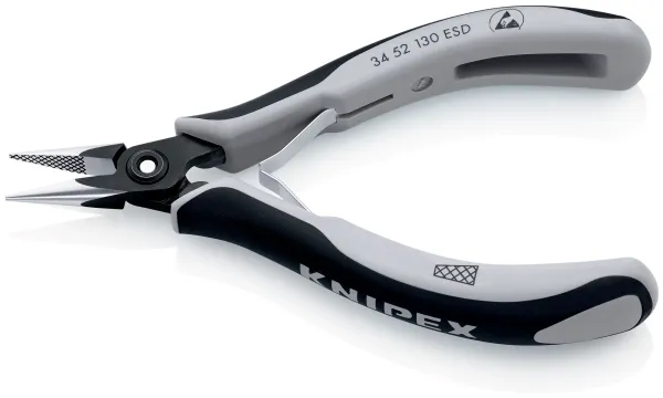 Knipex 34 52 130 ESD, Krom-vanadium-stål, Sort, Grå, 130 mm, 61 g