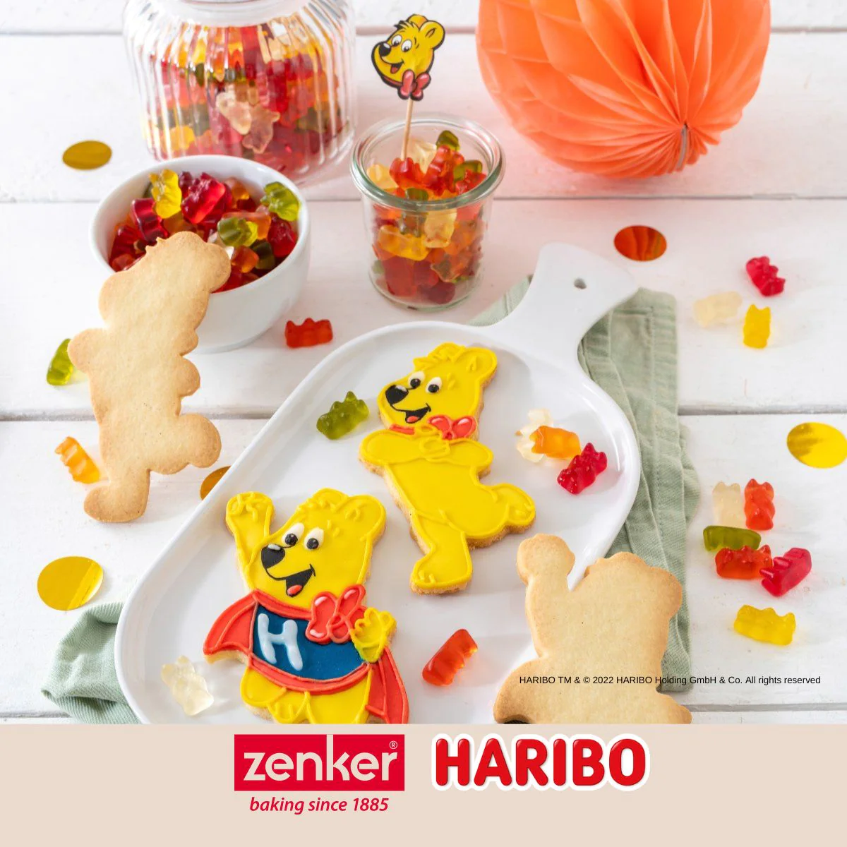Lot de 2 emporte-pièces en inox motif ourson doré Haribo Zenker