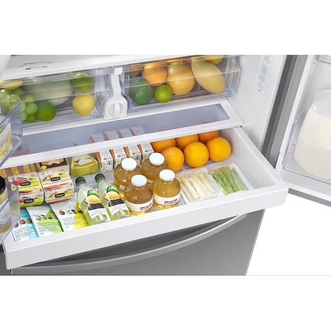 Refrigerador Samsung French Door de 27 pés cúbicos com máquina de gelo dupla (aço inoxidável resistente a impressões digitais) ENERGY STAR