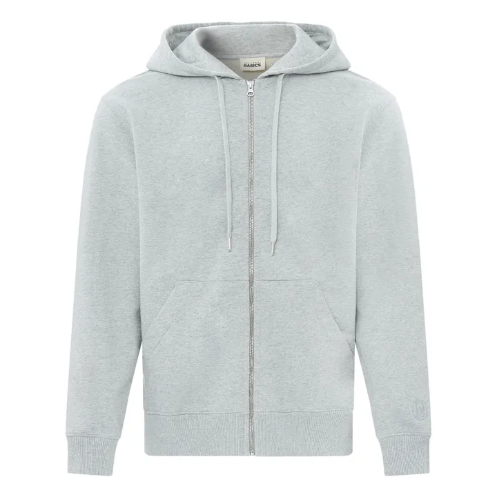 SMALLABLE BASICS Hoodie Zippé Homme Coton Bio | Gris chiné