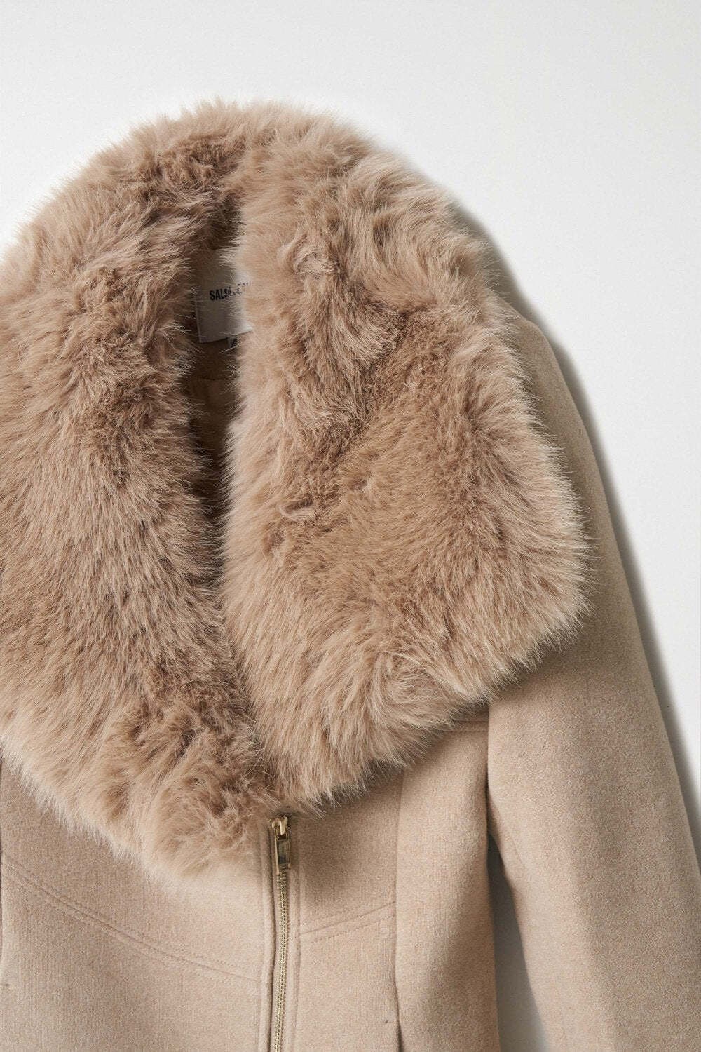 Salsa Wolljacke »Salsa Jeans Wollmantel Wool Coat With Fur Collar«